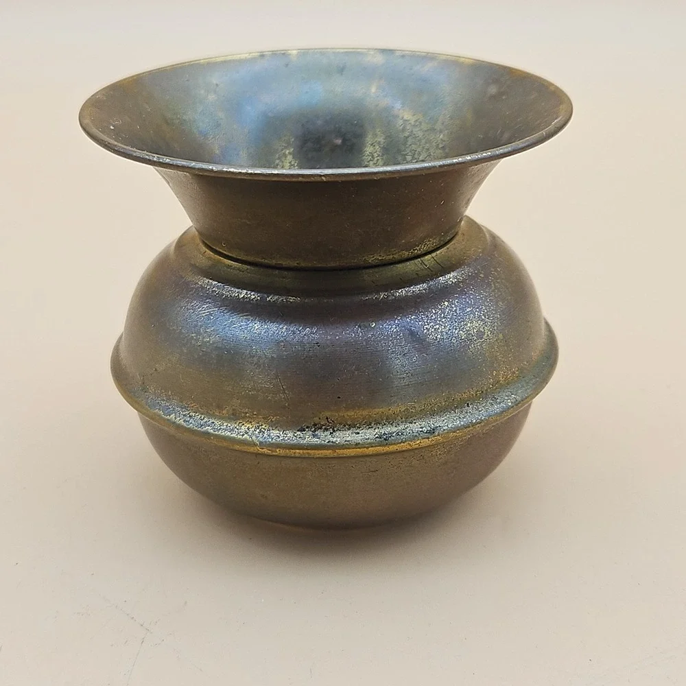 Vintage Home Decorative Small Indoor Solid Brass Spittoon Cuspidor Bowl 3